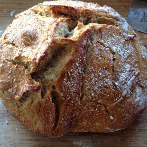 The Easiest No Knead Sourdough Bread