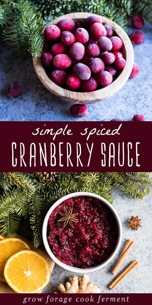 Simple Spiced Cranberry Sauce with Orange and Ginger