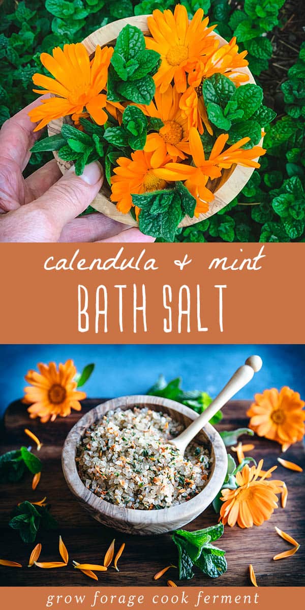 Herbal Bath Salt With Calendula And Mint: Relaxing And Nourishing