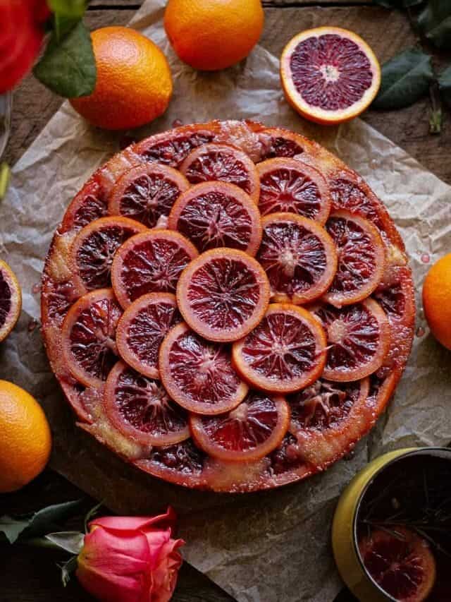 Blood Orange Upside-Down Cake with Rosemary