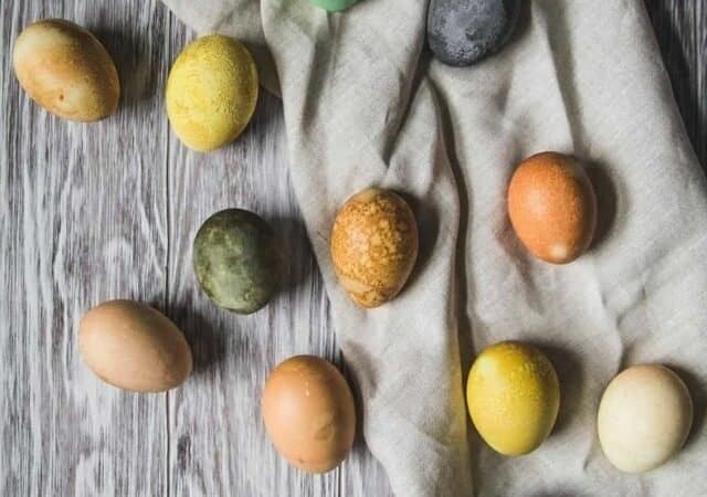 naturally dyed easter eggs