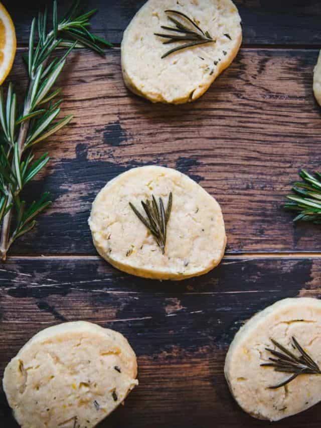 Lemon Rosemary Shortbread Cookies