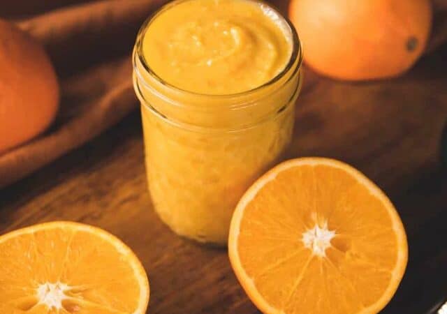 orange curd with whole eggs