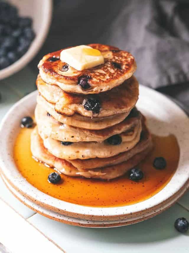 Sourdough Discard Pancakes With Blueberries