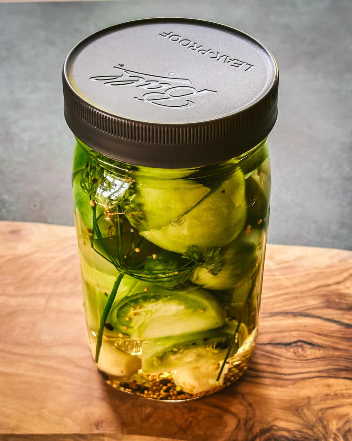 Refrigerated Pickled Green Tomatoes