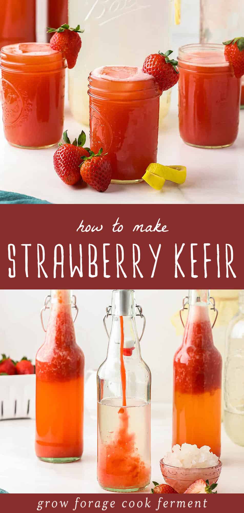 Strawberry Water Kefir Soda: Second Ferment